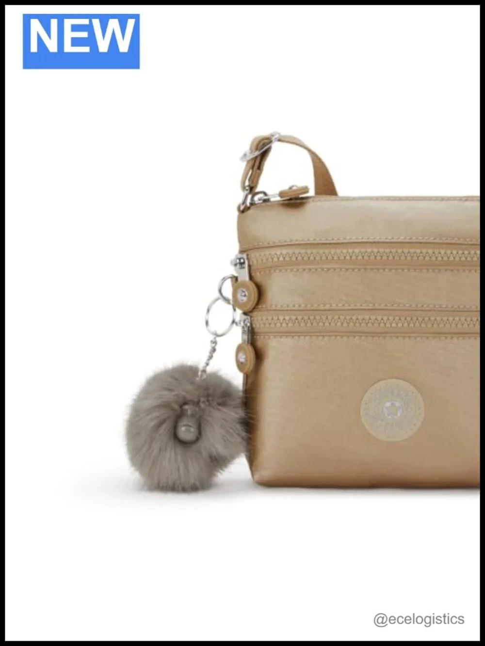 Kipling Alvar Extra Small Metallic Mini Bag Nylon Crossbody Satchel